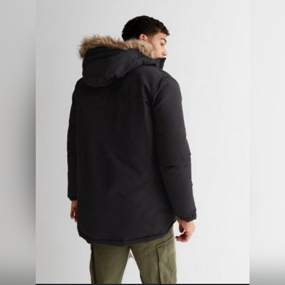 🏷Old Navy Men's Long Parka with Faux Fur - L - Picture 2 of 16